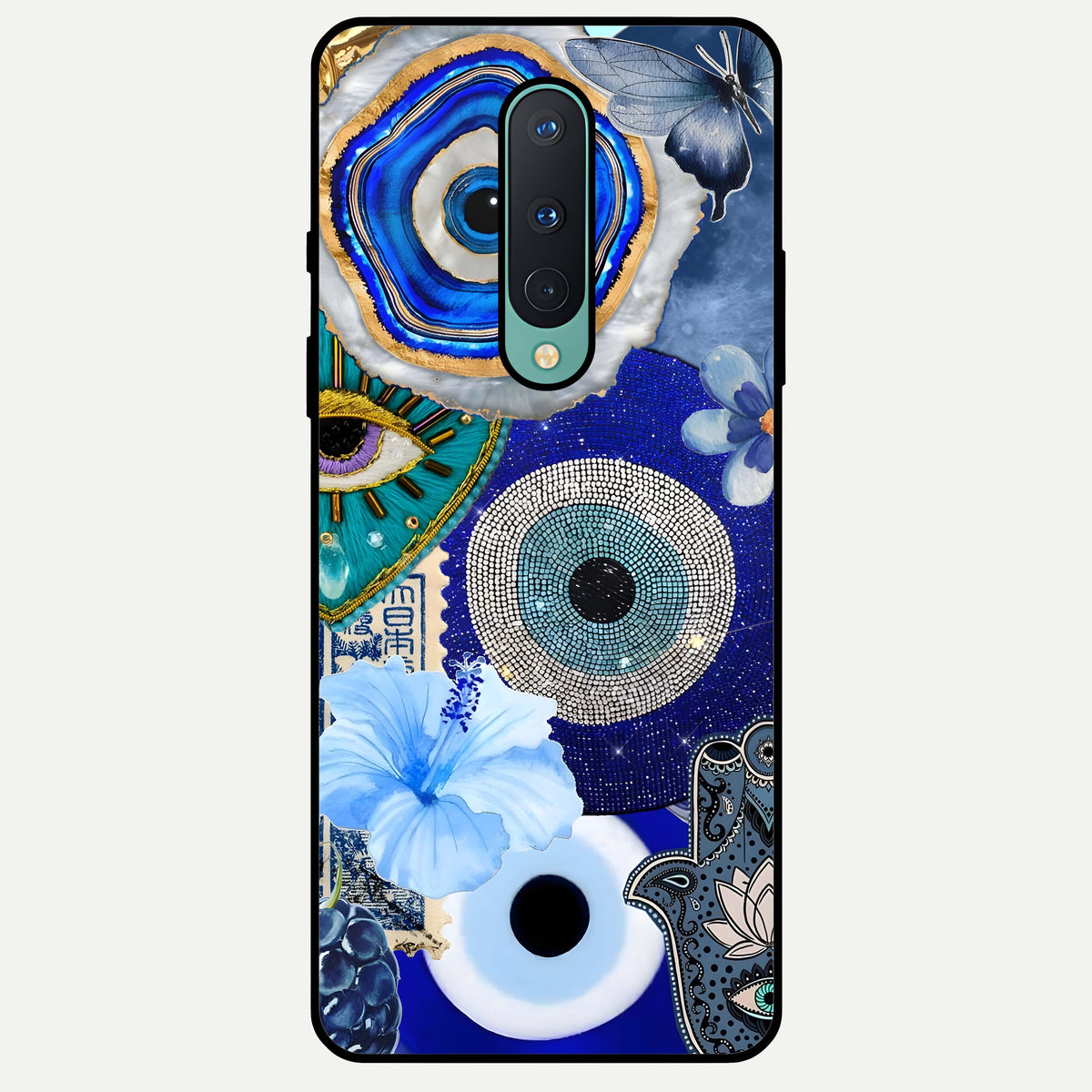  Celestial Blue Vision Glass Case For OnePlus 8 back cover – full design glossy printed glass finish