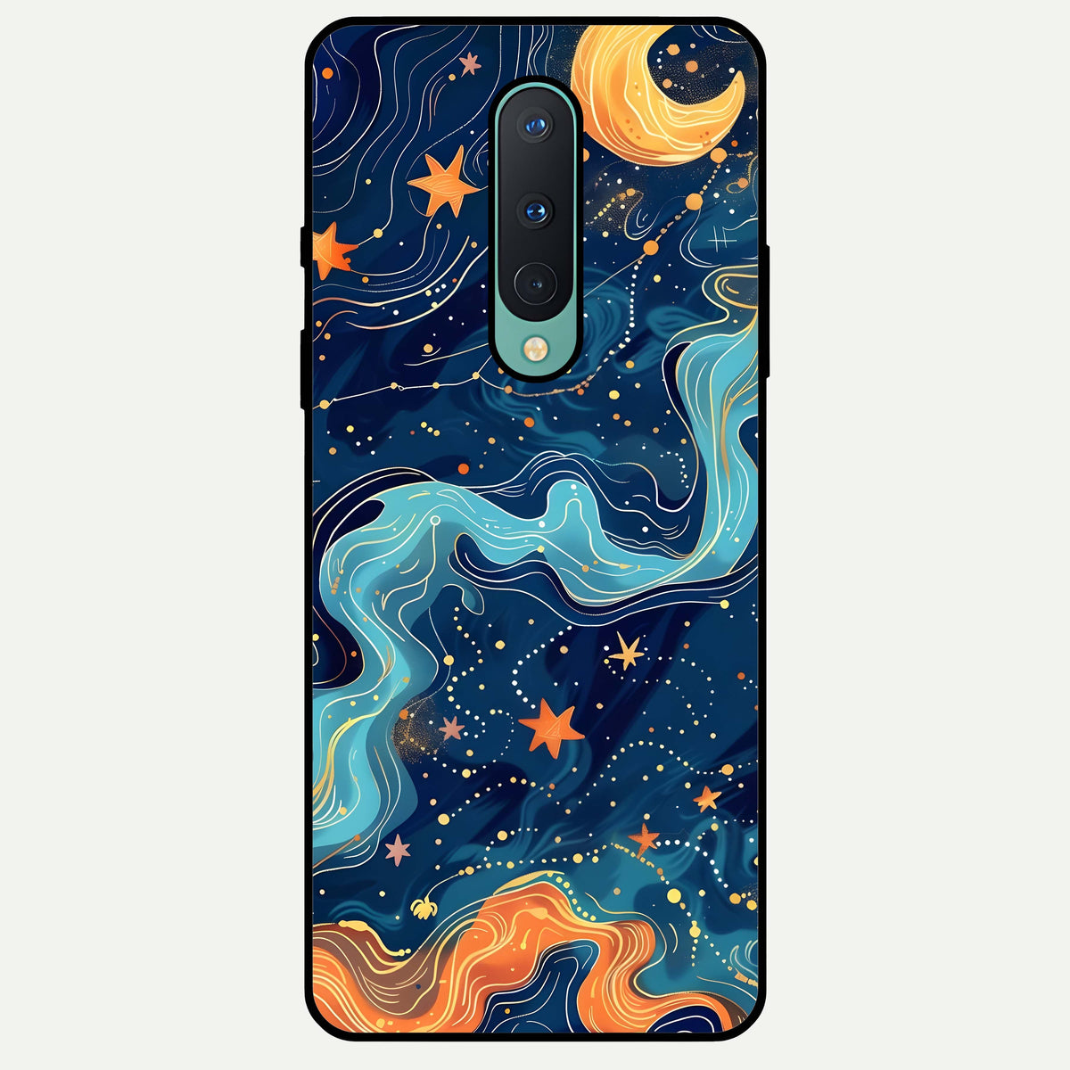  Celestial Dream Flow Glass Case For OnePlus 8 back cover – full design glossy printed glass finish