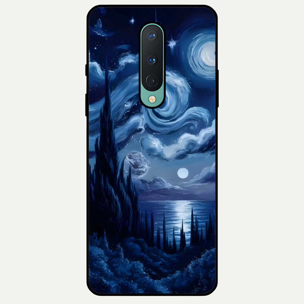  Celestial Dream Van Gogh Glass Case For OnePlus 8 back cover – full design glossy printed glass finish