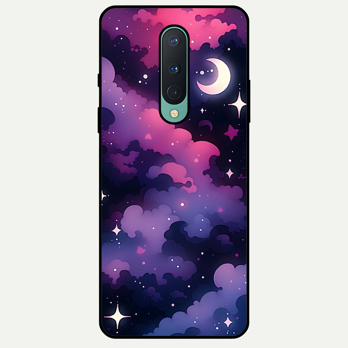  Celestial Moon Magic Glass Case For OnePlus 8 back cover – full design glossy printed glass finish