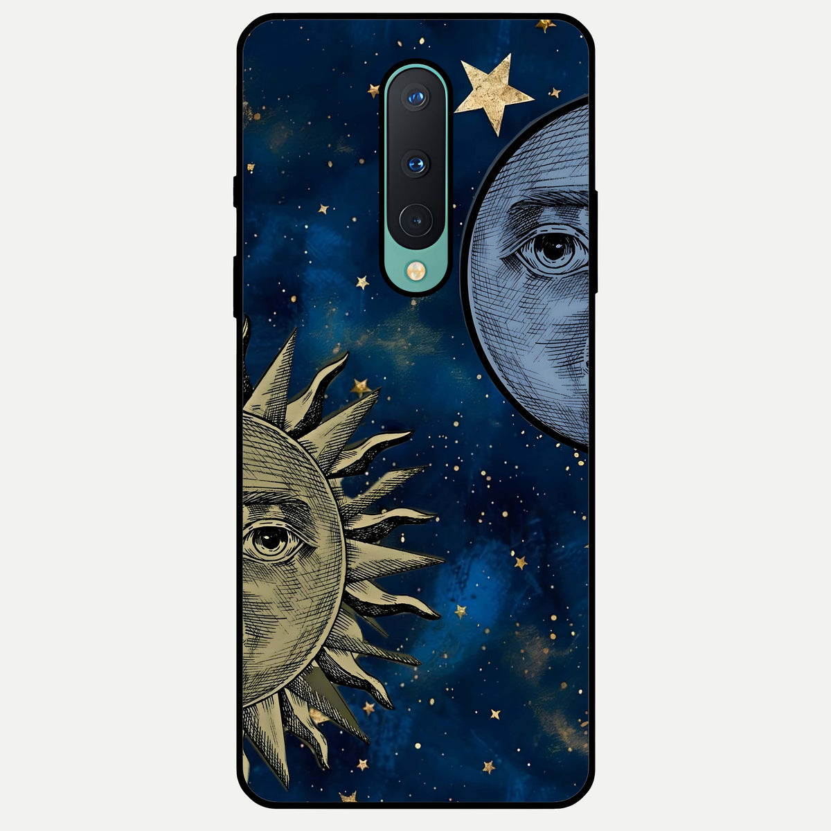  Celestial Moon With Sun Glass Case For OnePlus 8 back cover – full design glossy printed glass finish