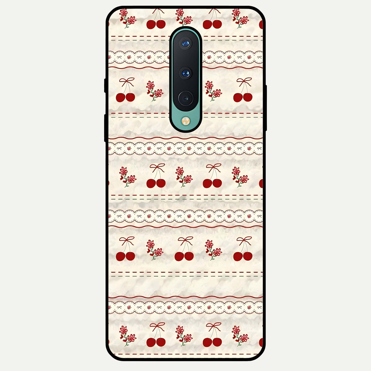  Cherry Bloom Charm Glass Case For OnePlus 8 back cover – full design glossy printed glass finish