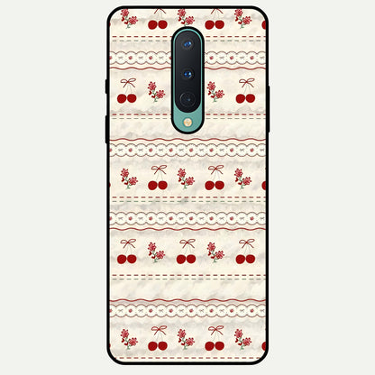  Cherry Bloom Charm Glass Case For OnePlus 8 back cover – full design glossy printed glass finish