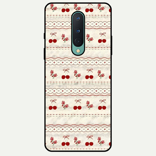  Cherry Bloom Charm Glass Case For OnePlus 8 back cover – full design glossy printed glass finish