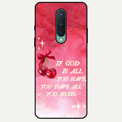  Cherry Quote Glass Case For OnePlus 8 back cover – full design glossy printed glass finish