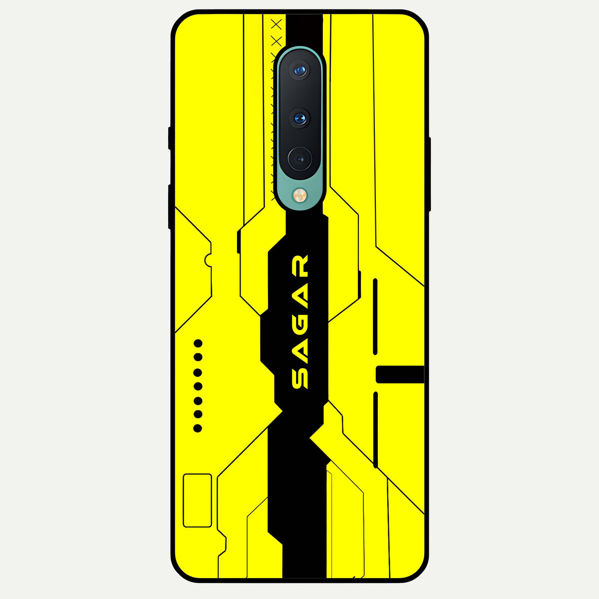  Circuit CYBERPUNK Custom Name Glass Case For OnePlus 8 back cover – full design glossy printed glass finish