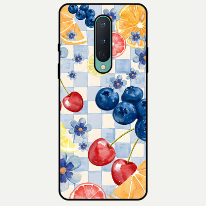  Citrus Bloom Joy Glass Case For OnePlus 8 back cover – full design glossy printed glass finish