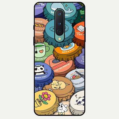  Coins Patterns Glass Case For OnePlus 8 back cover – full design glossy printed glass finish