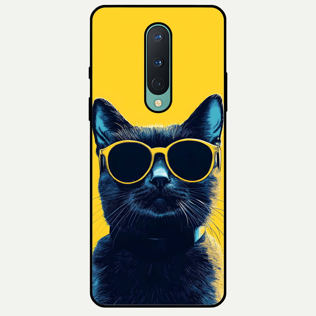  Cool Cat Vibes Glass Case For OnePlus 8 back cover – full design glossy printed glass finish