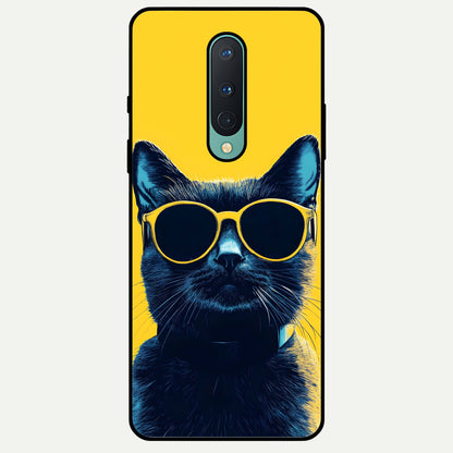  Cool Cat Vibes Glass Case For OnePlus 8 back cover – full design glossy printed glass finish