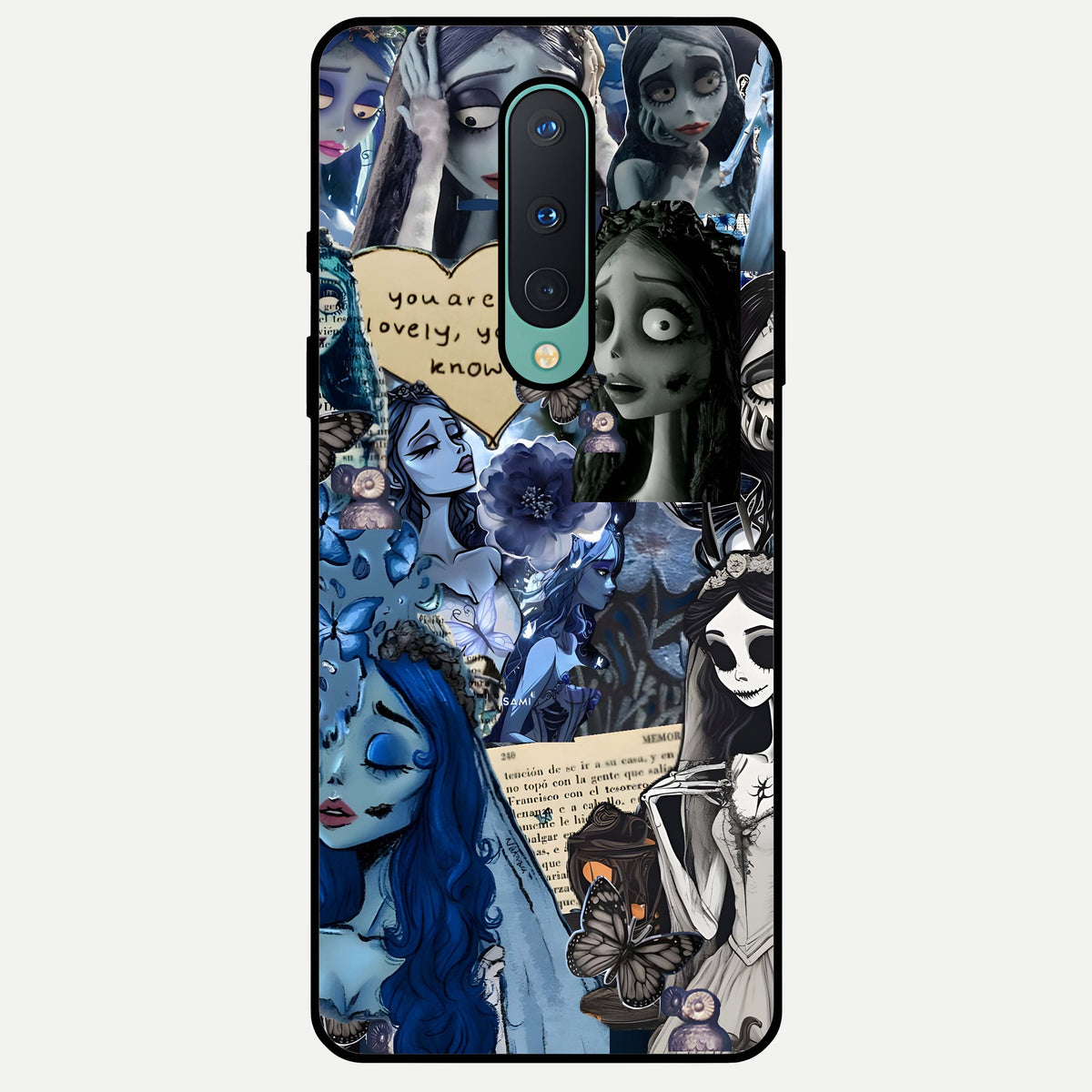  Corpse Bride Posters Glass Case For OnePlus 8 back cover – full design glossy printed glass finish