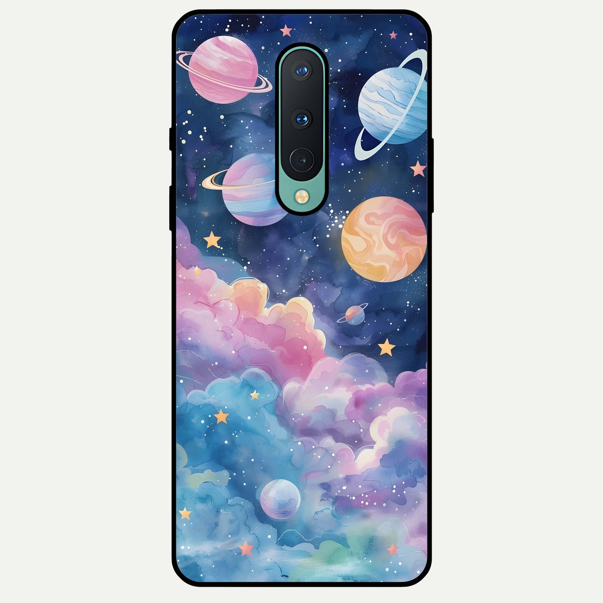  Cosmic Planet Dreams Glass Case For OnePlus 8 back cover – full design glossy printed glass finish
