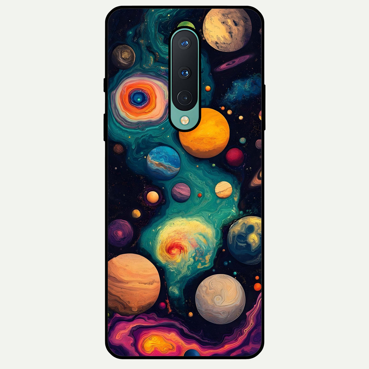  Cosmic Planet Journey Glass Case For OnePlus 8 back cover – full design glossy printed glass finish