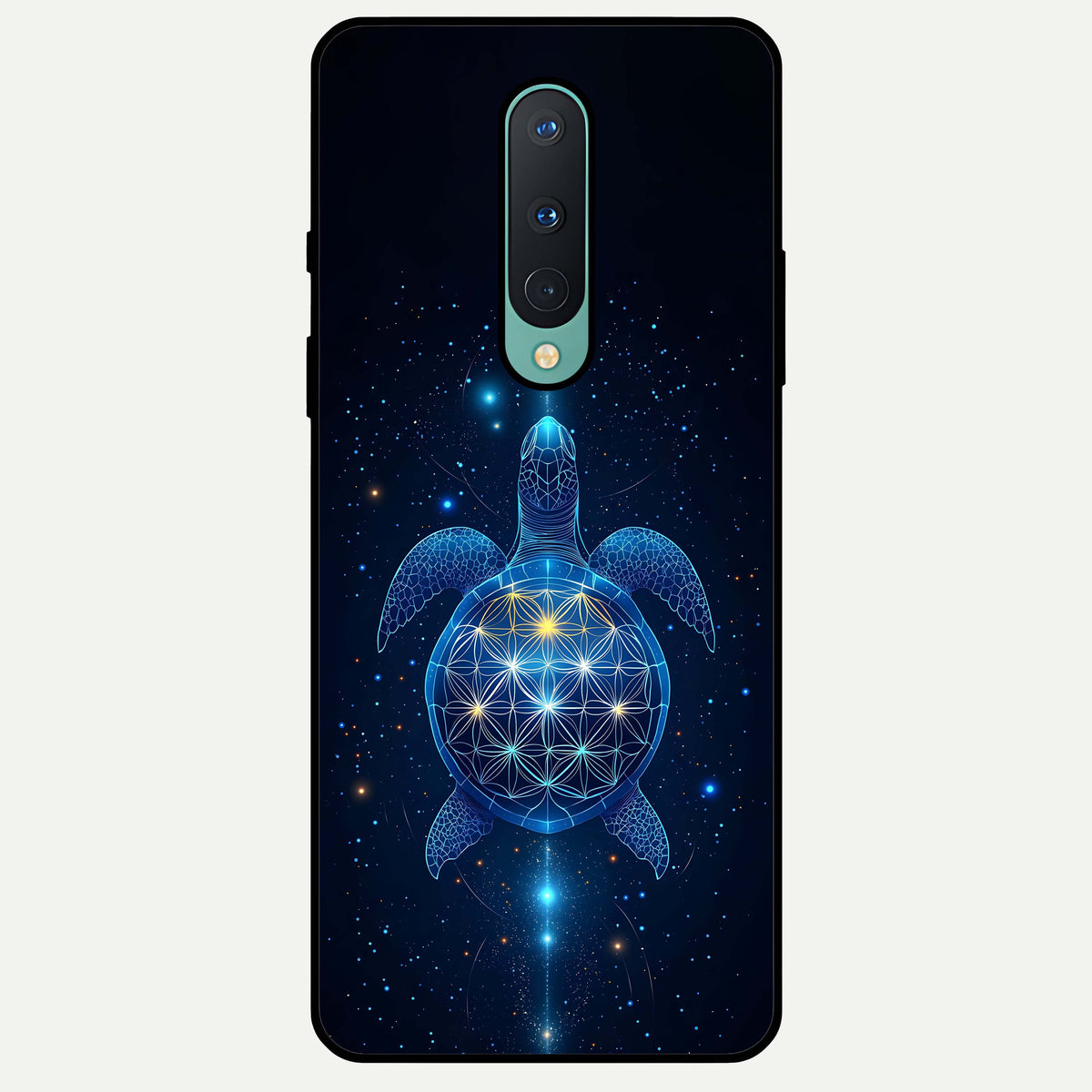  Crimson Blue Turtle Glass Case For OnePlus 8 back cover – full design glossy printed glass finish
