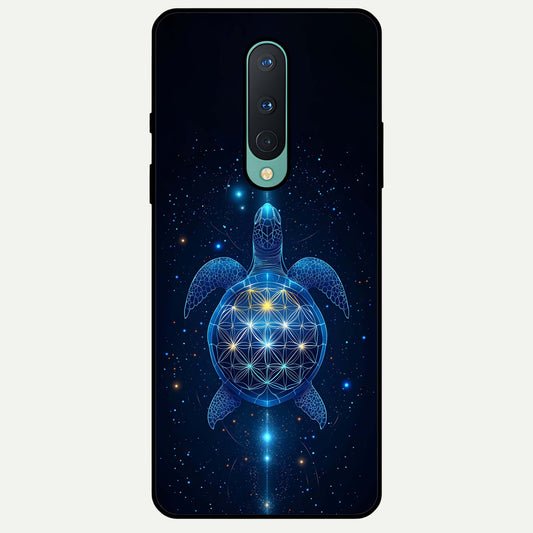  Crimson Blue Turtle Glass Case For OnePlus 8 back cover – full design glossy printed glass finish
