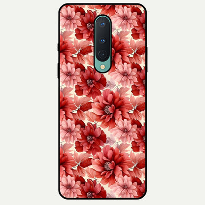  Crimson Love Petals Glass Case For OnePlus 8 back cover – full design glossy printed glass finish