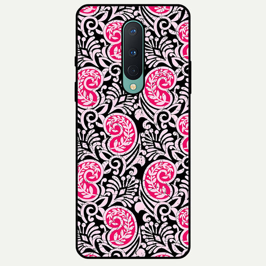  Crimson Paisley Charm Glass Case For OnePlus 8 back cover – full design glossy printed glass finish