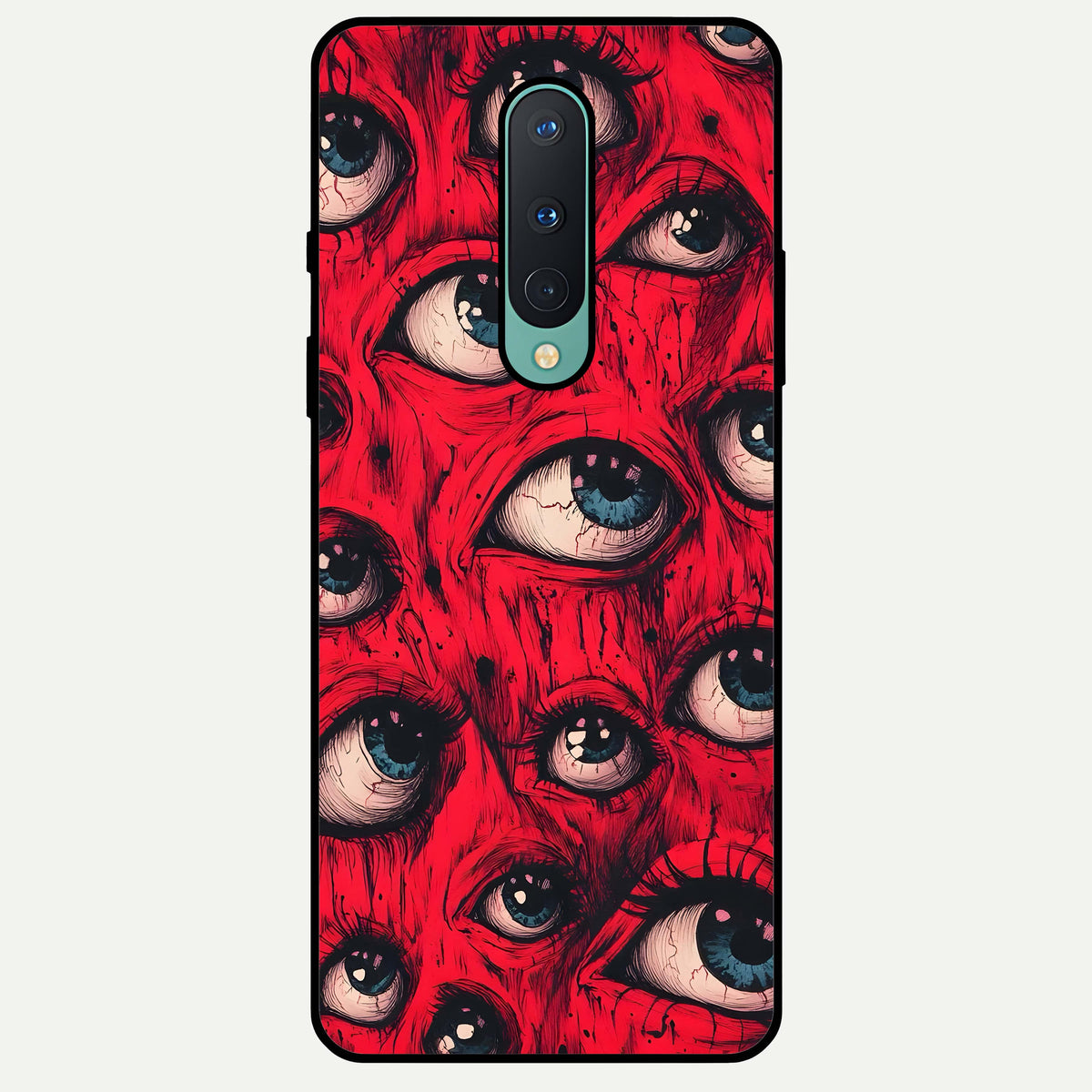  Crimson Watch Eyes Glass Case For OnePlus 8 back cover – full design glossy printed glass finish