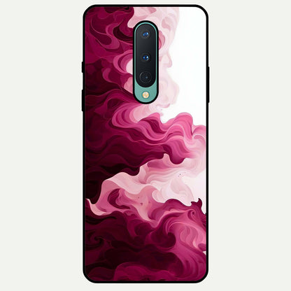  Crimson Wave Flow Glass Case For OnePlus 8 back cover – full design glossy printed glass finish