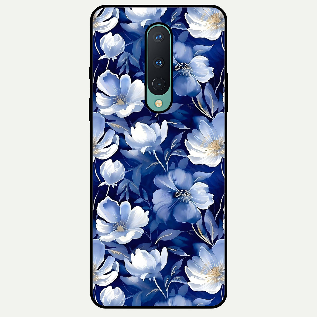  Cute Floral Patterns Glass Case For OnePlus 8 back cover – full design glossy printed glass finish