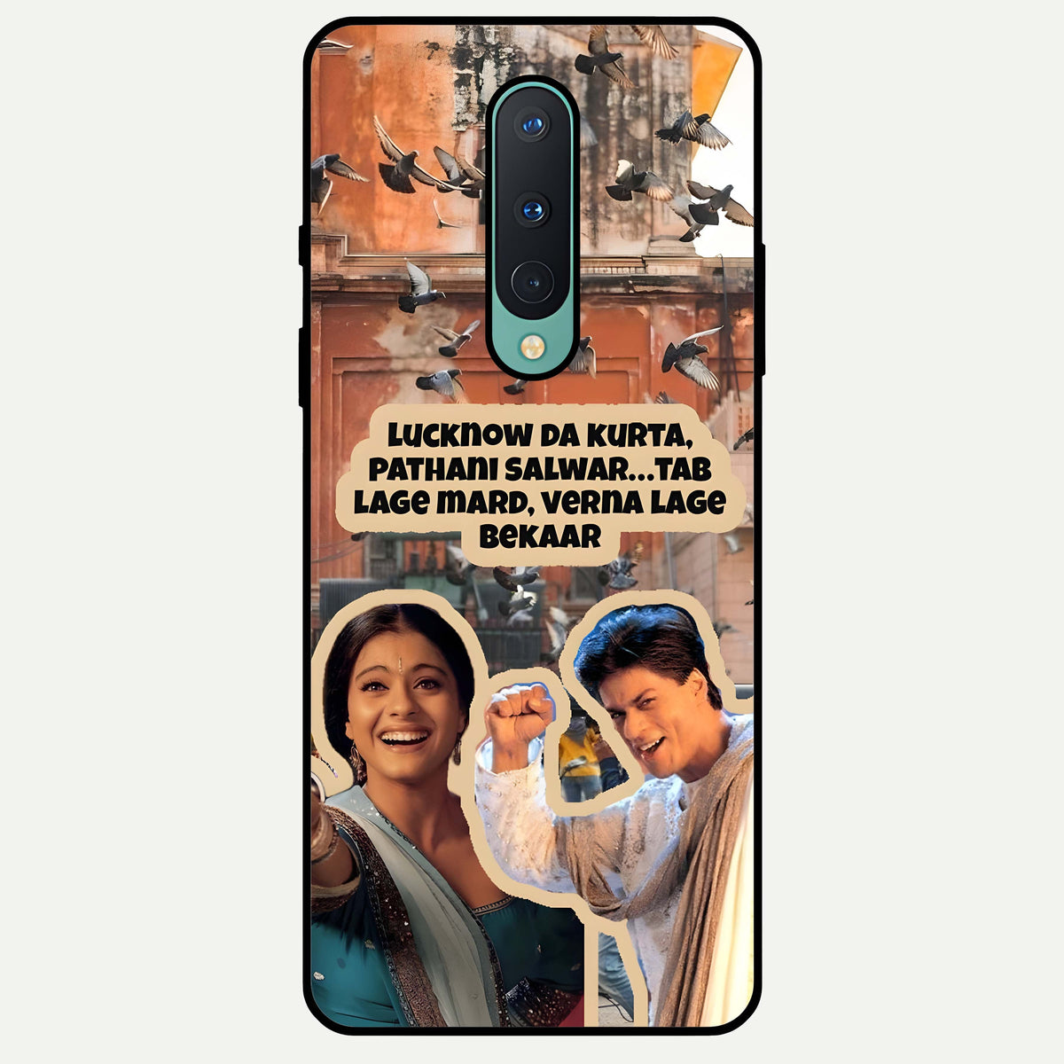 Desi Retro Vibes Glass Case For OnePlus 8 back cover – full design glossy printed glass finish