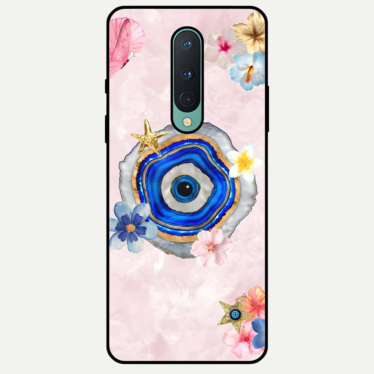  Divine Aura Bloom Glass Case For OnePlus 8 back cover – full design glossy printed glass finish