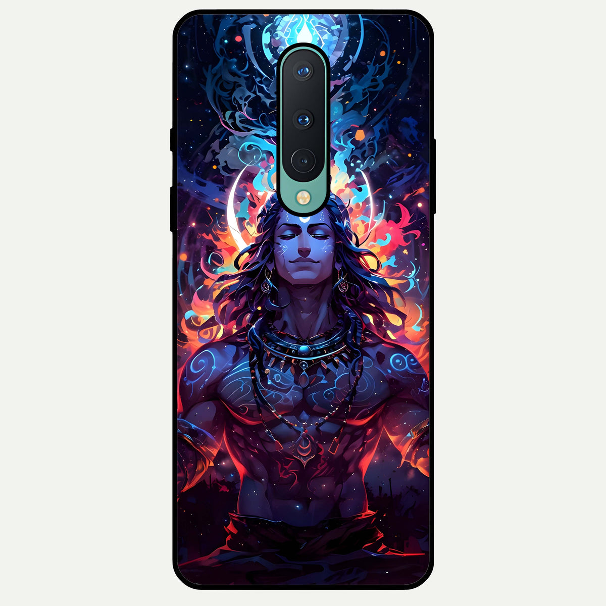  Divine Fire Shiv Glass Case For OnePlus 8 back cover – full design glossy printed glass finish