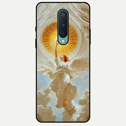  Divine Light Angel Glass Case For OnePlus 8 back cover – full design glossy printed glass finish