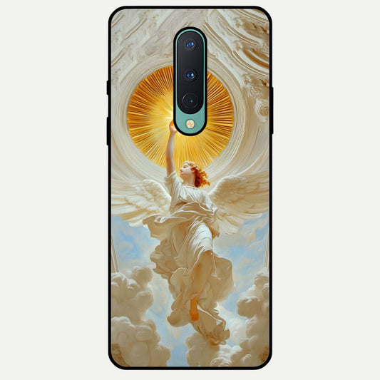  Divine Light Angel Glass Case For OnePlus 8 back cover – full design glossy printed glass finish