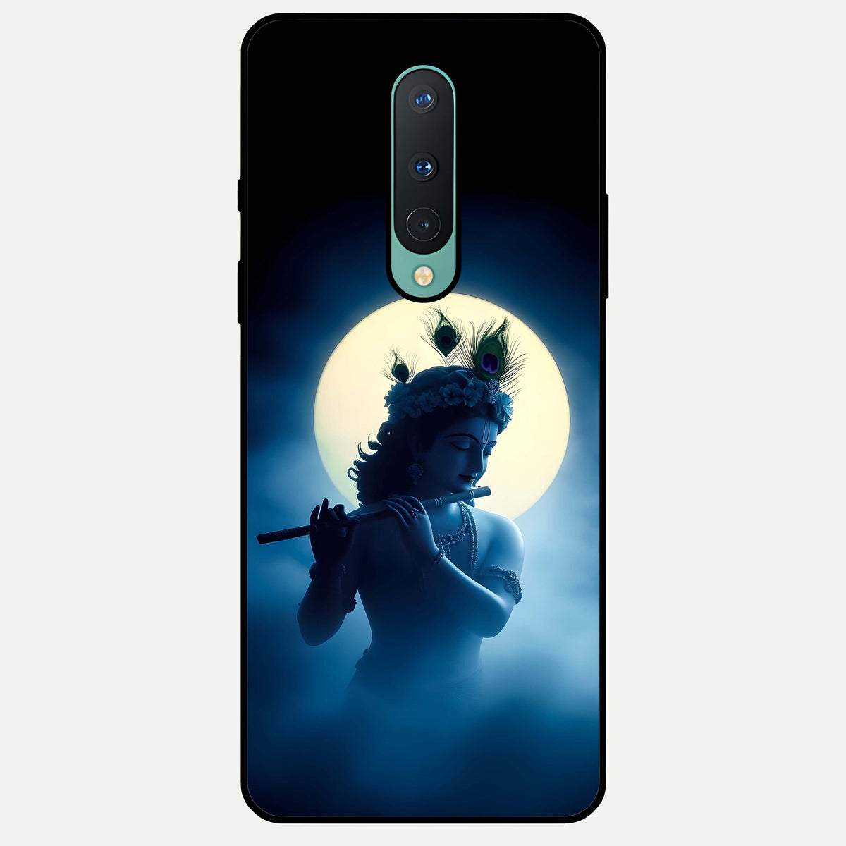 Divine Moon Flute Glass Case For OnePlus 8 back cover – full design glossy printed glass finish