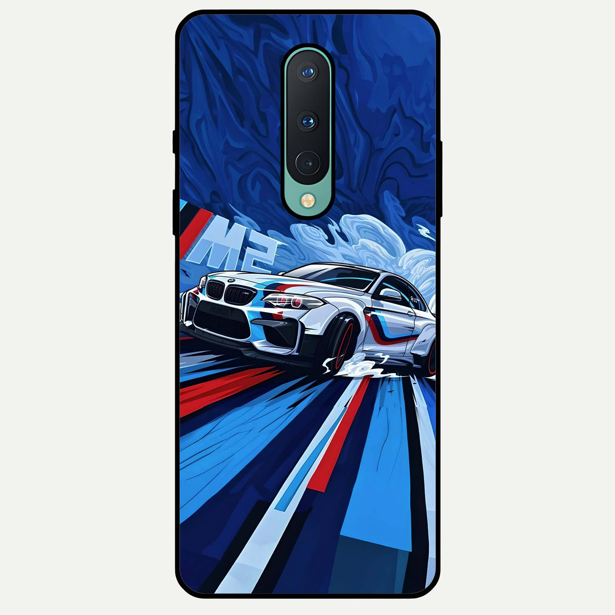 Drift Power Rush Glass Case For OnePlus 8 back cover – full design glossy printed glass finish