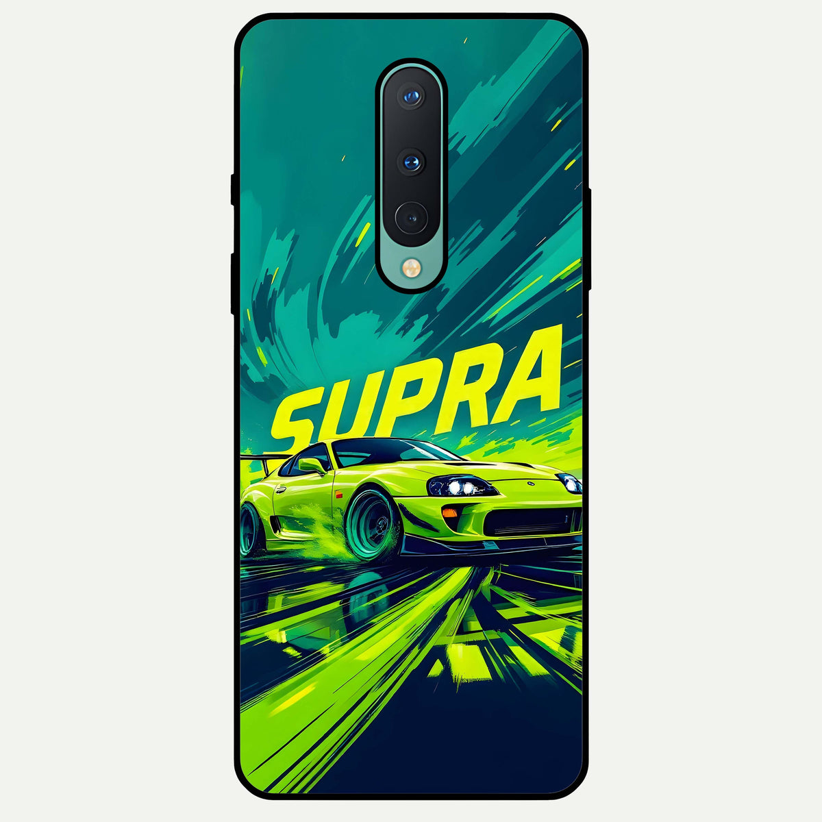  Electric Supra Thunder Glass Case For OnePlus 8 back cover – full design glossy printed glass finish