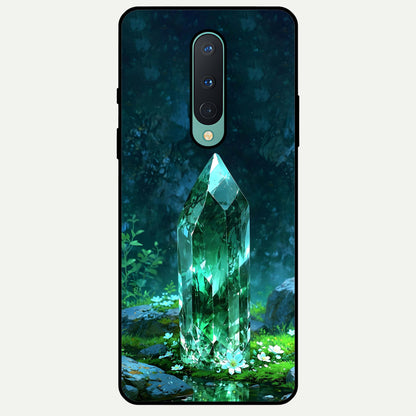  Emerald Light Crystal Glass Case For OnePlus 8 back cover – full design glossy printed glass finish