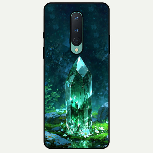  Emerald Light Crystal Glass Case For OnePlus 8 back cover – full design glossy printed glass finish