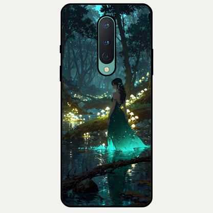  Enchanted Forest Glow Glass Case For OnePlus 8 back cover – full design glossy printed glass finish