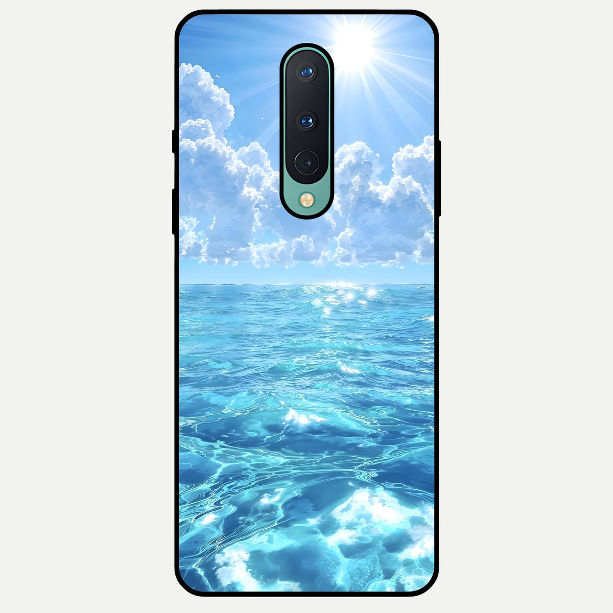  Endless Ocean Horizon Glass Case For OnePlus 8 back cover – full design glossy printed glass finish