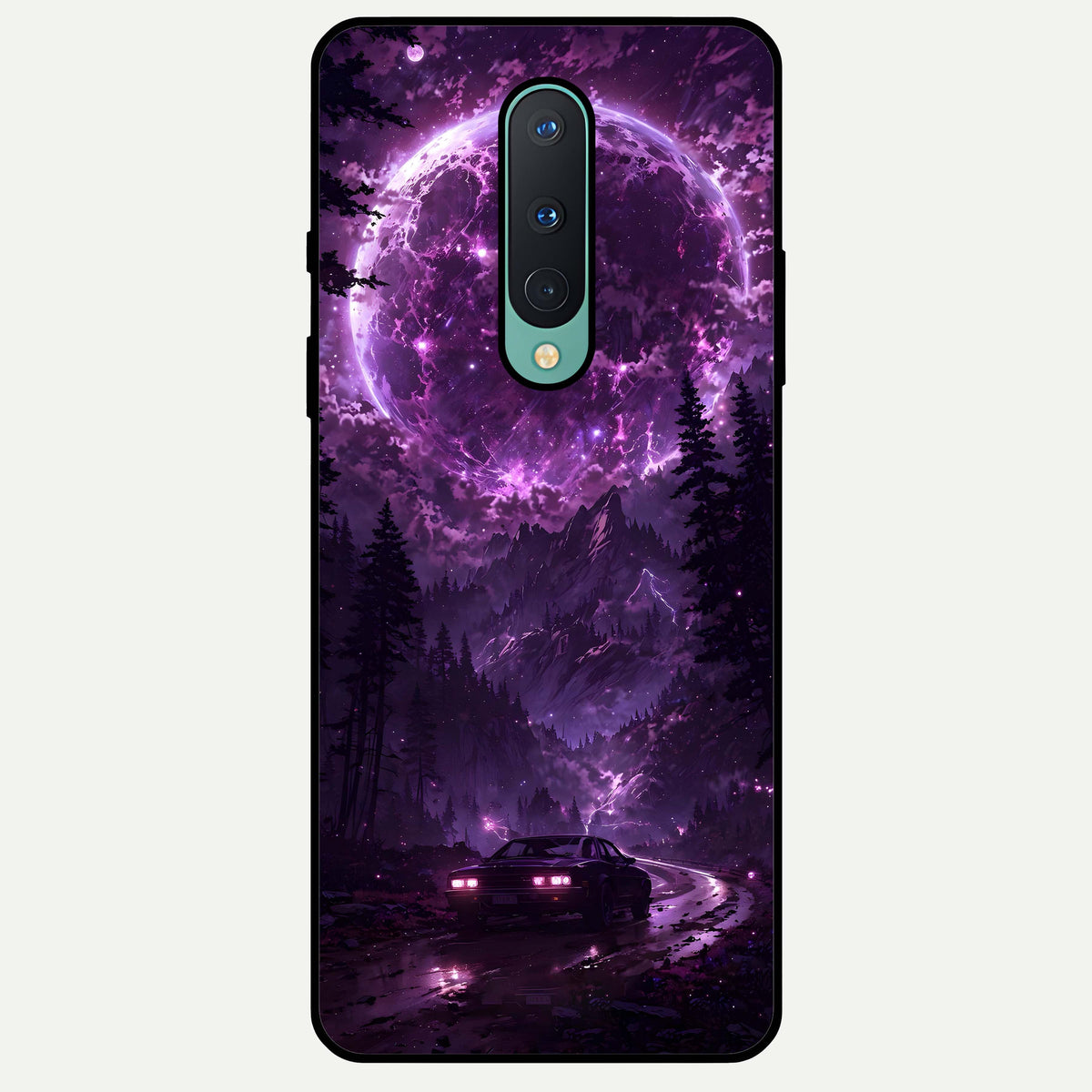  Eternal Cosmic Drive Glass Case For OnePlus 8 back cover – full design glossy printed glass finish