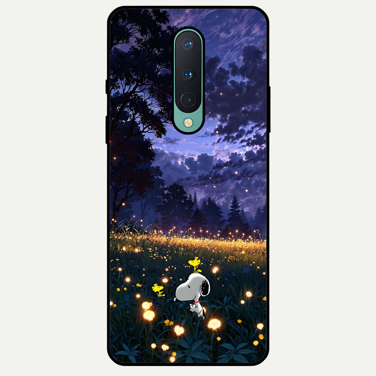  Firefly Meadow Magic Glass Case For OnePlus 8 back cover – full design glossy printed glass finish