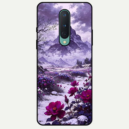 Flower Mountain View Glass Case For OnePlus 8 back cover – full design glossy printed glass finish