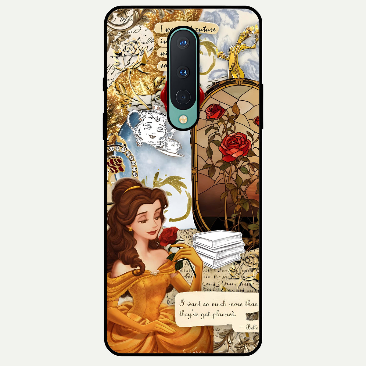  Golden Dream Belle Glass Case For OnePlus 8 back cover – full design glossy printed glass finish