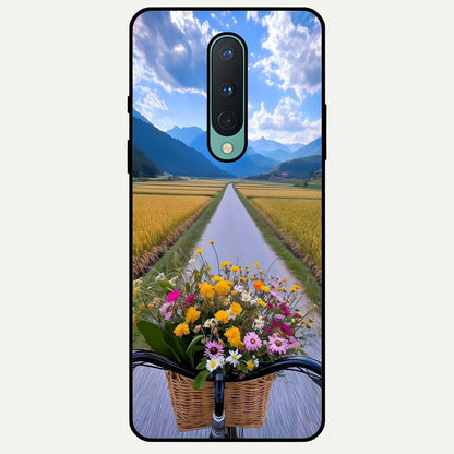  Golden Field Journey Glass Case For OnePlus 8 back cover – full design glossy printed glass finish