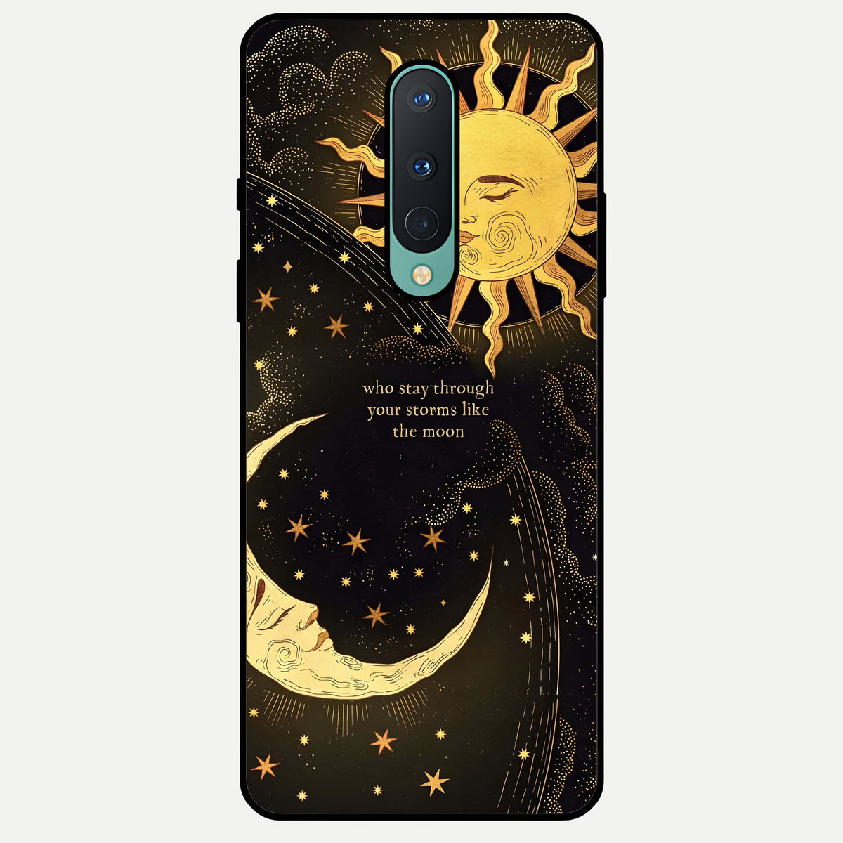  Golden Lunar Love Glass Case For OnePlus 8 back cover – full design glossy printed glass finish