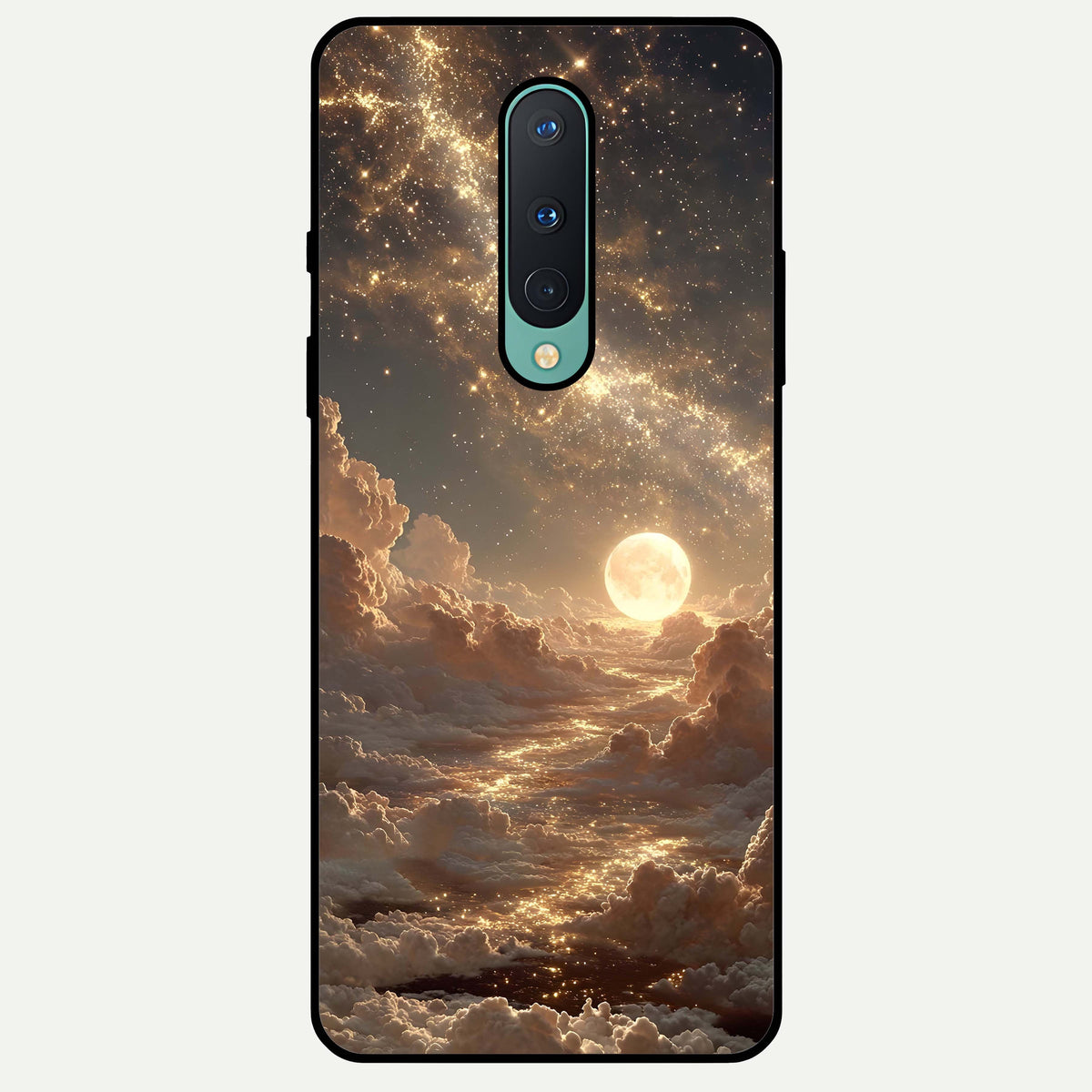  Golden Sky Dream Glass Case For OnePlus 8 back cover – full design glossy printed glass finish