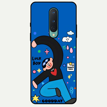  Happy Luck Vibe Glass Case For OnePlus 8 back cover – full design glossy printed glass finish