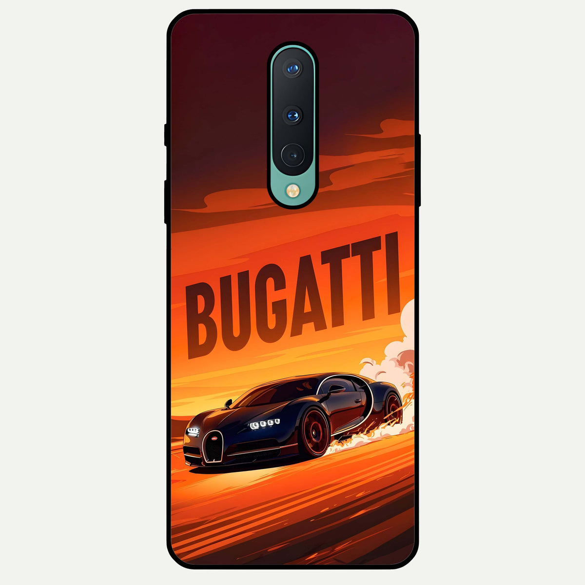  Inferno Bugatti Storm Glass Case For OnePlus 8 back cover – full design glossy printed glass finish