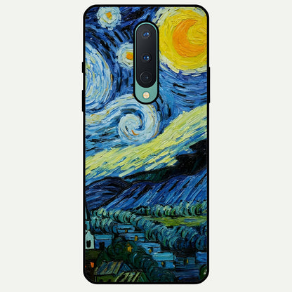  Inspired Van Gogh Art Glass Case For OnePlus 8 back cover – full design glossy printed glass finish