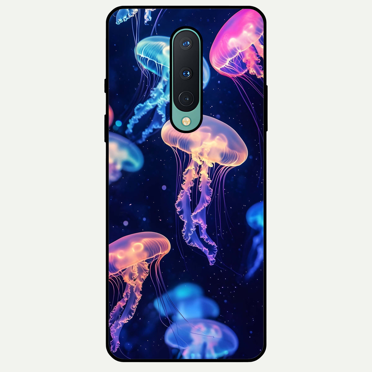  Jellyfish Pattern Glass Case For OnePlus 8 back cover – full design glossy printed glass finish