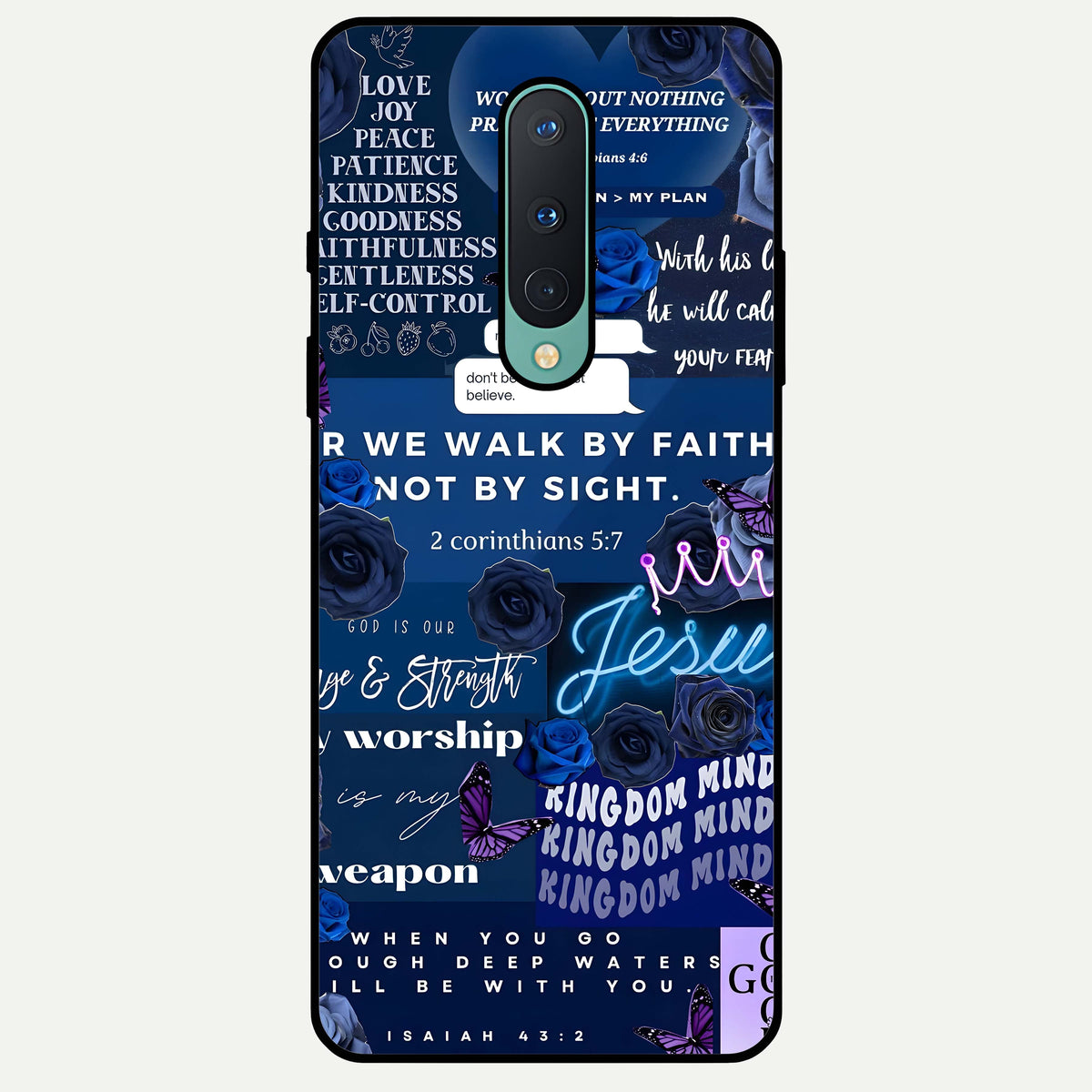 Kingdom Faith Glow Glass Case For OnePlus 8 back cover – full design glossy printed glass finish
