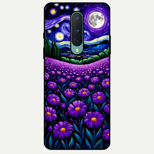  Lavender Moon Field Glass Case For OnePlus 8 back cover – full design glossy printed glass finish