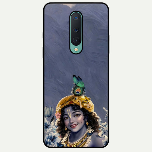  Lord Krishna Glass Case For OnePlus 8 back cover – full design glossy printed glass finish